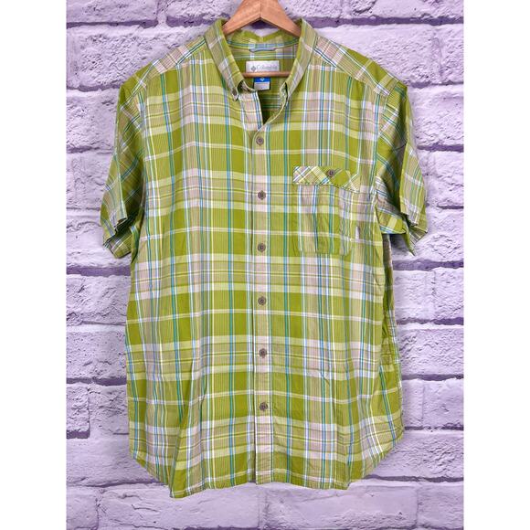 Columbia Mens L Outdoors Fishermancore Coastal Nautical Plaid Button-Up Shirt - Picture 3 of 10